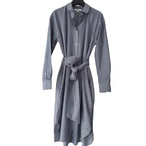 UNIQLO STRIPED BUTTON DOWN, BELTED SHIRT DRESS  W/SIDE POCKETS  SIZE S  NWOT